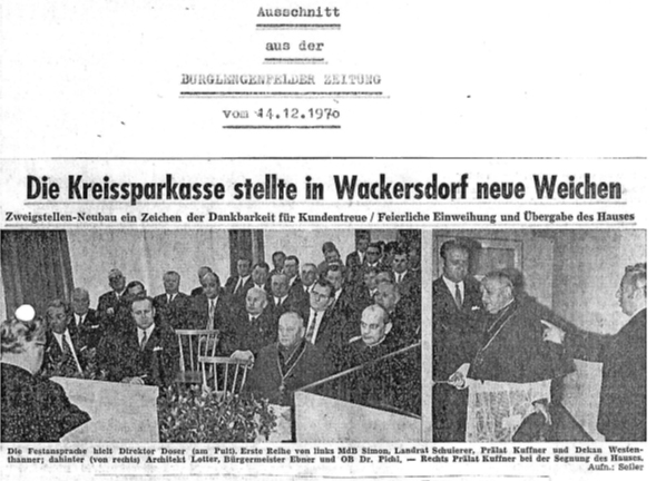 Die Kreissparkasse stellte in Wackersdorf neue Weichen